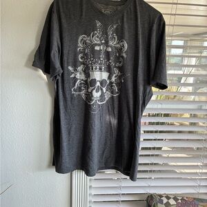 American Rag Cie Outfitters Charcoal Skull & Crown Graphic Tee